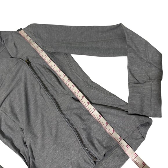 Lululemon Womens Gray Full-Zip Jacket Size 6 With Thumbholes & Side Pockets - Picture 8 of 12